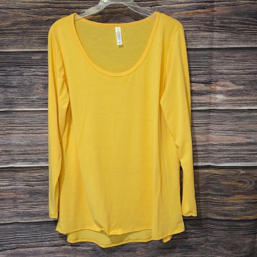 Yellow long sleeve Lularoe shirt